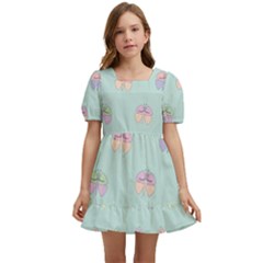 Butterfly-15 Kids  Short Sleeve Dolly Dress by nateshop