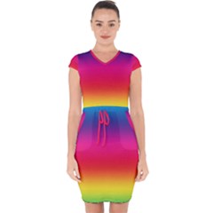 Spectrum Capsleeve Drawstring Dress  by nateshop