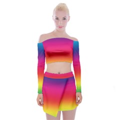 Spectrum Off Shoulder Top With Mini Skirt Set by nateshop