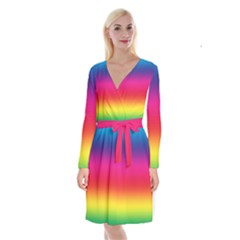 Spectrum Long Sleeve Velvet Front Wrap Dress by nateshop