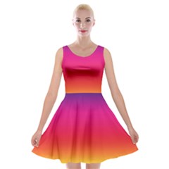 Spectrum Velvet Skater Dress by nateshop