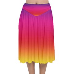 Spectrum Velvet Flared Midi Skirt by nateshop