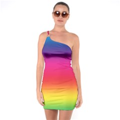 Spectrum One Shoulder Ring Trim Bodycon Dress by nateshop