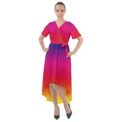 Spectrum Front Wrap High Low Dress by nateshop