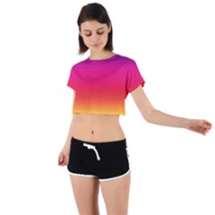 Spectrum Tie Back Short Sleeve Crop Tee by nateshop