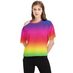 Spectrum One Shoulder Cut Out Tee by nateshop