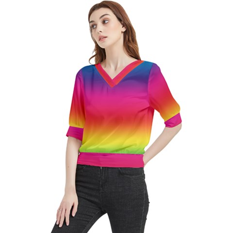 Spectrum Quarter Sleeve Blouse by nateshop