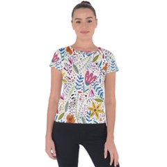 Flowers-484 Short Sleeve Sports Top  by nateshop