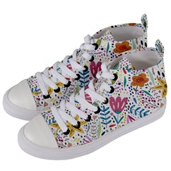 Flowers-484 Women s Mid-top Canvas Sneakers by nateshop