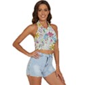 Flowers-484 Backless Halter Cami Shirt View3