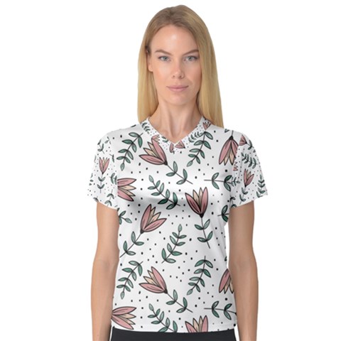 Flowers-49 V-neck Sport Mesh Tee by nateshop