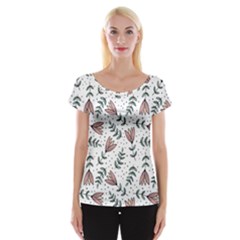 Flowers-49 Cap Sleeve Top by nateshop