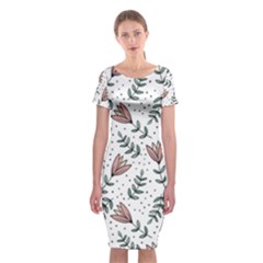 Flowers-49 Classic Short Sleeve Midi Dress by nateshop