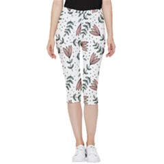 Flowers-49 Inside Out Lightweight Velour Capri Leggings 