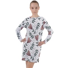 Flowers-49 Long Sleeve Hoodie Dress by nateshop