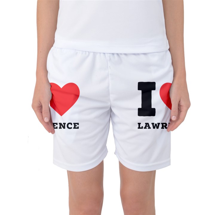 I love lawrence Women s Basketball Shorts