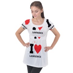 I Love Lawrence Puff Sleeve Tunic Top by ilovewhateva