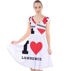 I Love Lawrence Cap Sleeve Front Wrap Midi Dress by ilovewhateva