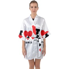 I Love Lawrence Half Sleeve Satin Kimono  by ilovewhateva