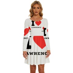 I Love Lawrence Long Sleeve Wide Neck Velvet Dress by ilovewhateva