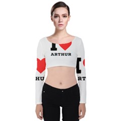 I Love Arthur Velvet Long Sleeve Crop Top by ilovewhateva