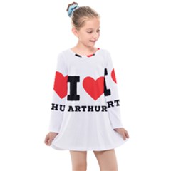 I Love Arthur Kids  Long Sleeve Dress by ilovewhateva