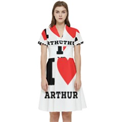 I Love Arthur Short Sleeve Waist Detail Dress by ilovewhateva