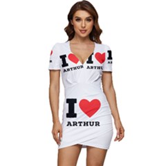 I Love Arthur Low Cut Cap Sleeve Mini Dress by ilovewhateva