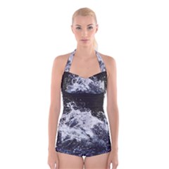 Tempestuous Beauty Art Print Boyleg Halter Swimsuit 