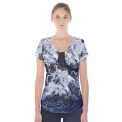 Tempestuous Beauty Art Print Short Sleeve Front Detail Top by dflcprintsclothing