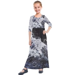 Tempestuous Beauty Art Print Kids  Quarter Sleeve Maxi Dress by dflcprintsclothing