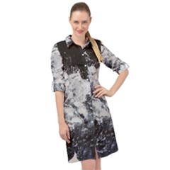 Tempestuous Beauty Art Print Long Sleeve Mini Shirt Dress