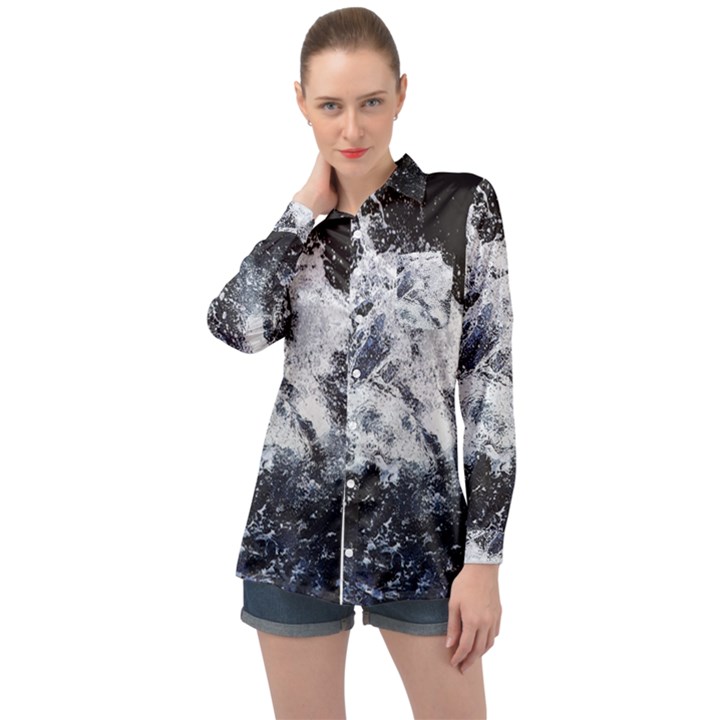 Tempestuous Beauty Art Print Long Sleeve Satin Shirt