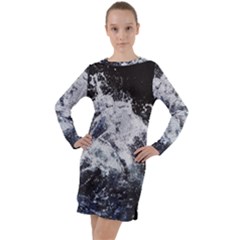 Tempestuous Beauty Art Print Long Sleeve Hoodie Dress by dflcprintsclothing