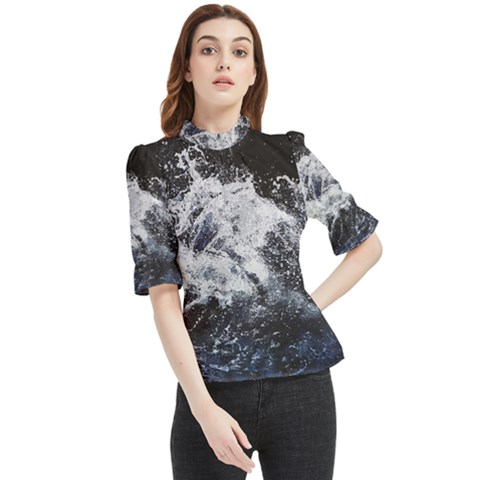 Tempestuous Beauty Art Print Frill Neck Blouse by dflcprintsclothing