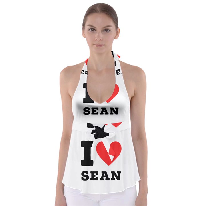 I love sean Babydoll Tankini Top