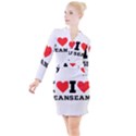 I love sean Button Long Sleeve Dress View1