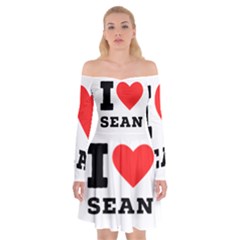 I Love Sean Off Shoulder Skater Dress by ilovewhateva