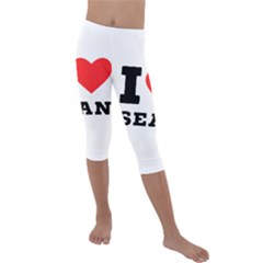 I Love Sean Kids  Lightweight Velour Capri Leggings  by ilovewhateva