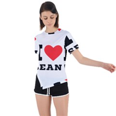 I Love Sean Asymmetrical Short Sleeve Sports Tee by ilovewhateva