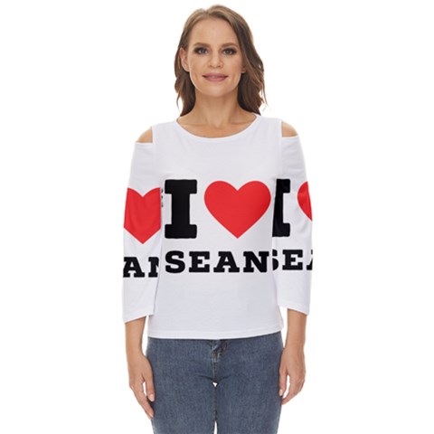 I Love Sean Cut Out Wide Sleeve Top by ilovewhateva