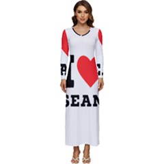 I Love Sean Long Sleeve Longline Maxi Dress by ilovewhateva