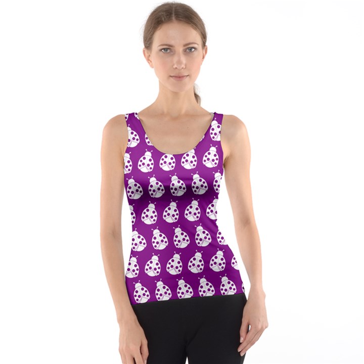 Ladybug Vector Geometric Tile Pattern Tank Top