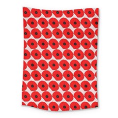 Red Peony Flower Pattern Medium Tapestry