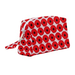 Red Peony Flower Pattern Wristlet Pouch Bag (medium) by GardenOfOphir