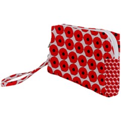 Red Peony Flower Pattern Wristlet Pouch Bag (small) by GardenOfOphir