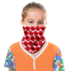 Red Peony Flower Pattern Face Covering Bandana (kids) by GardenOfOphir