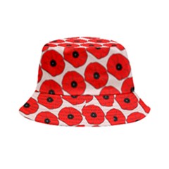 Red Peony Flower Pattern Bucket Hat by GardenOfOphir