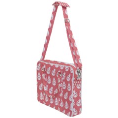 Coral And White Lady Bug Pattern Cross Body Office Bag by GardenOfOphir