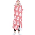 Coral And White Lady Bug Pattern Wearable Blanket View1